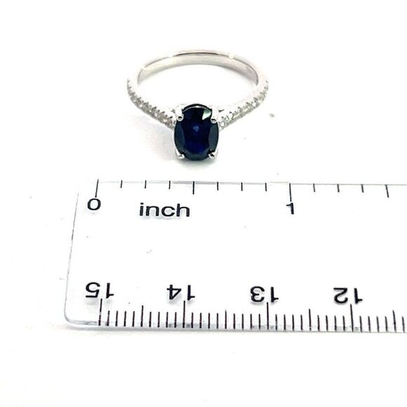 Natural Sapphire Diamond Ring 6.5 14k W Gold 2.35 TCW Certified $3,950 310589 - Picture 13 of 14